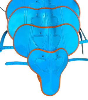 Blue Racing Saddles Bundle | Orange Piping | Jock Gears