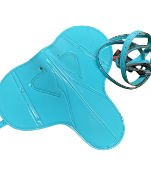 500g Sky Blue Racing Saddle with Straps | Jock Gears
